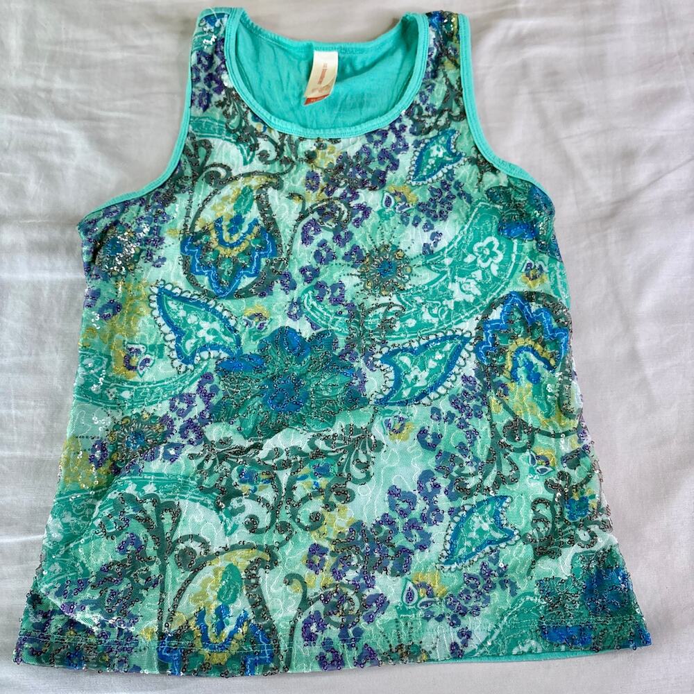 Y2K Sequin Tank Top Y2K No Boundaries KIDS XL (14-16)